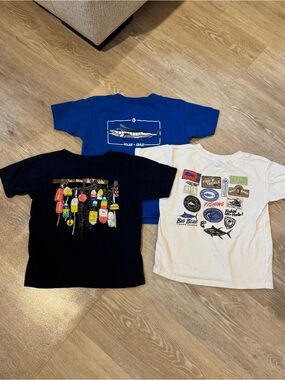 Fishing Inspired Toddler T-Shirt Size 4 Bundle - Marlin, Tackle, Fish Stickers